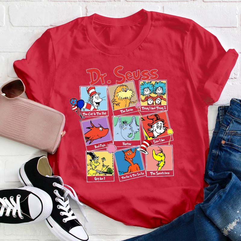Cartoon Characters Teacher T-Shirt