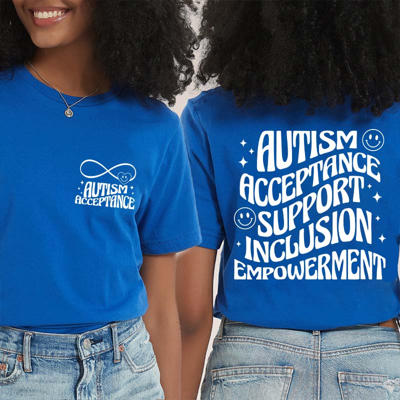 Autism Acceptance Teacher Two Sided T-Shirt