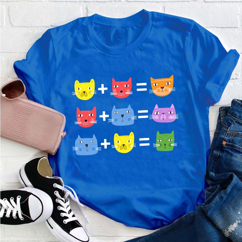 Cat Themed Color Theory Teacher T-Shirt