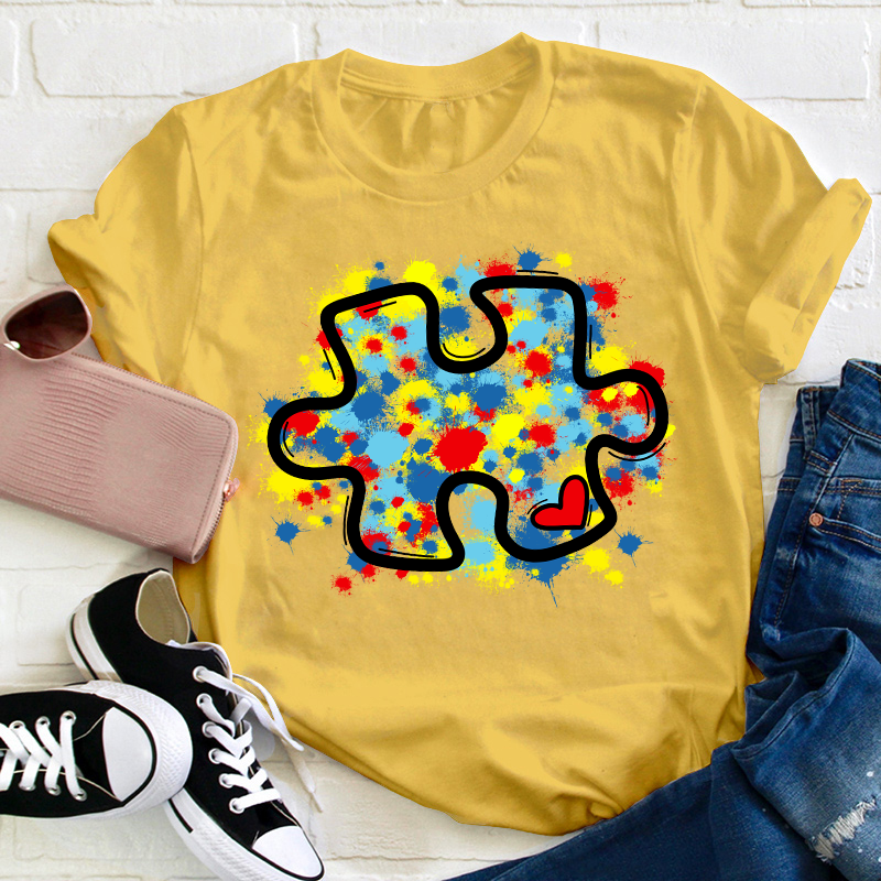 Autism Awareness Puzzle Teacher T-Shirt