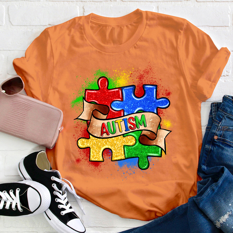 Autism Puzzle Teacher T-Shirt