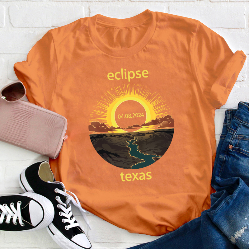 Texas Eclipse Teacher T-Shirt