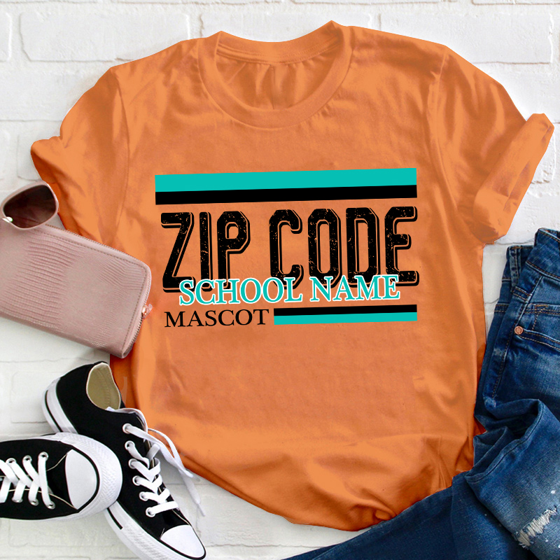 Personalized Zip Code School Teacher T-Shirt