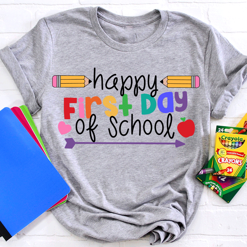 Happy First Day Of School Two Pencils  T-Shirt