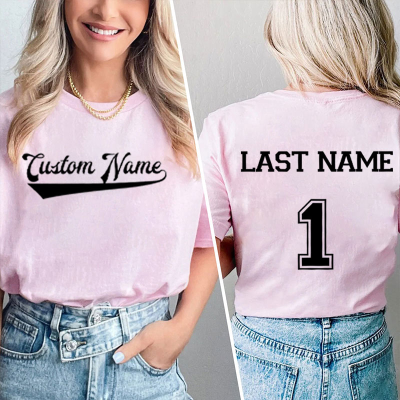 Personalized Team Name Baseball Teacher Two Sided T-Shirt