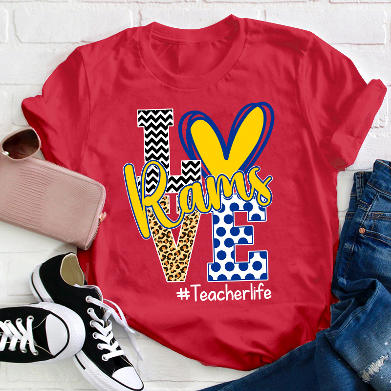 Personalized Love Mascot Teacher T-Shirt