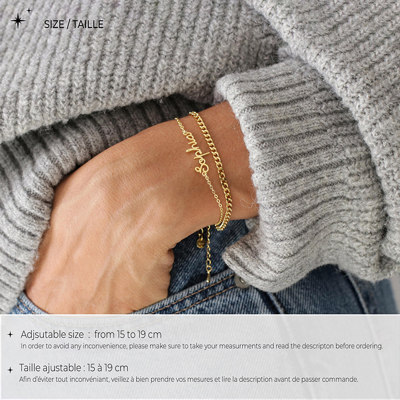 Personalized Name Simple Design Teacher Metal Bracelet