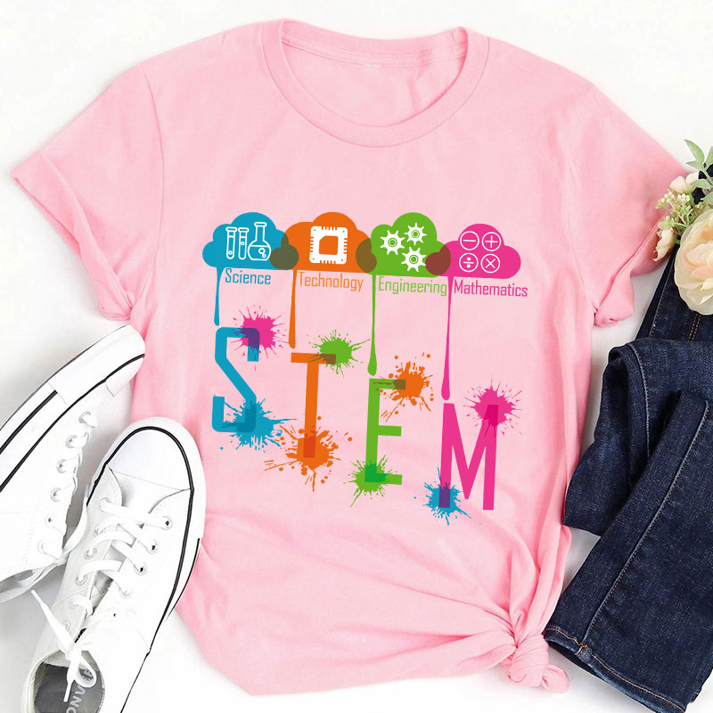 Color Splash Ink STEM Teacher T-Shirt