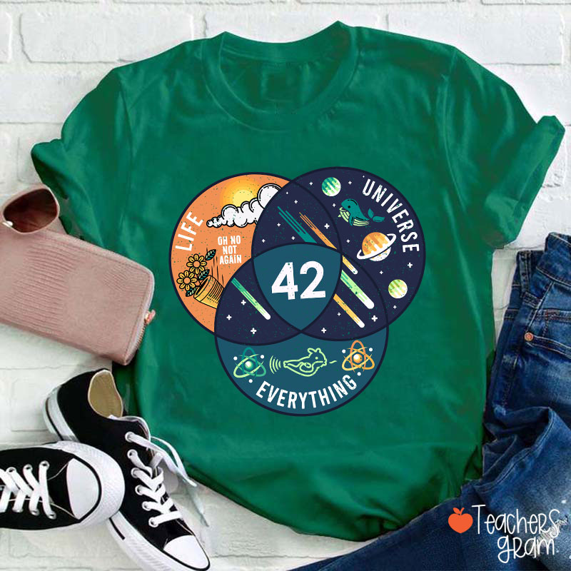 42 Answer To Life Universe And Everything Essential Teacher T-Shirt