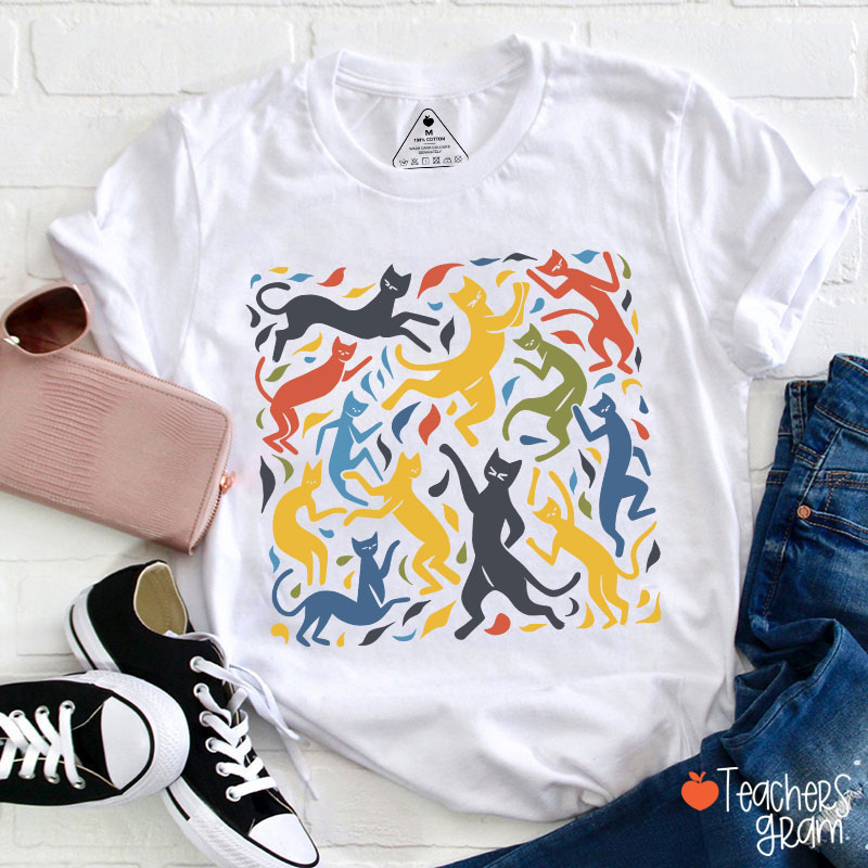 Matisse The Dance Inspired Cat Teacher T-Shirt