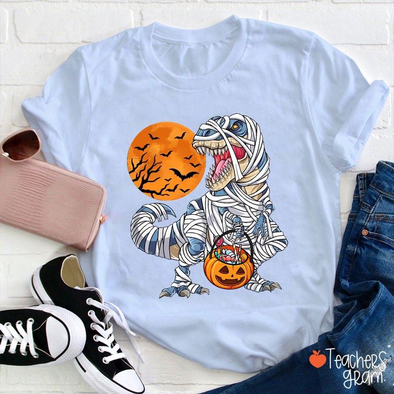 Happy Halloween Dinosaur Pumpkin Teacher T-Shirt