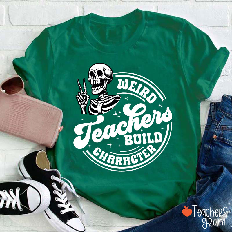Weird Teacher Build Gharacter Halloween Teacher T-Shirt