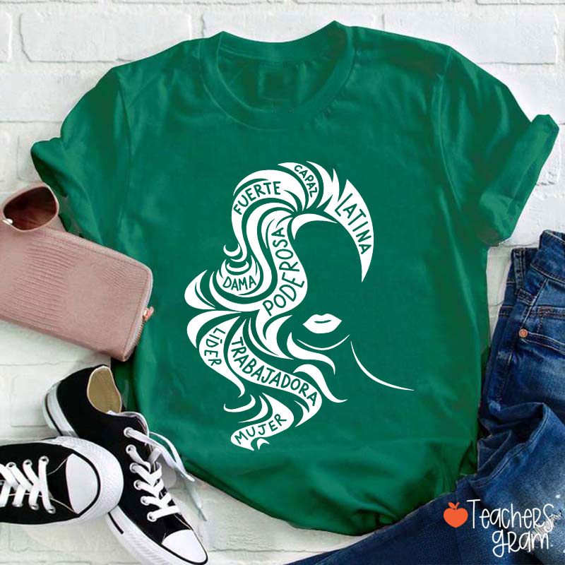Empowered Latina Chicana Spanish Teacher T-Shirt