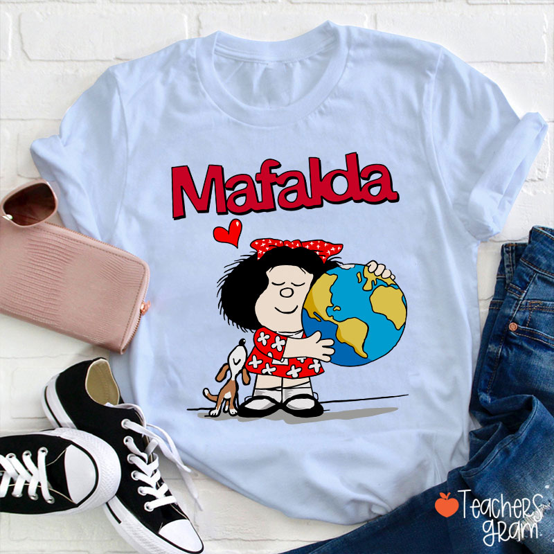 Mafalda Cute Cartoon Spanish Teacher T-Shirt