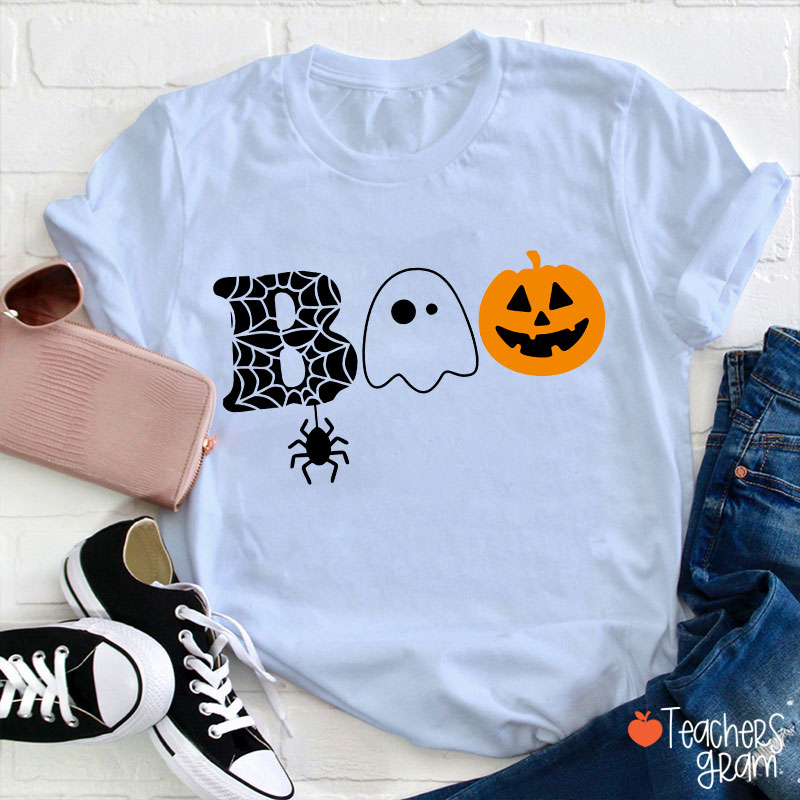 Boo Spider Pumpkin Ghost Teacher T-Shirt