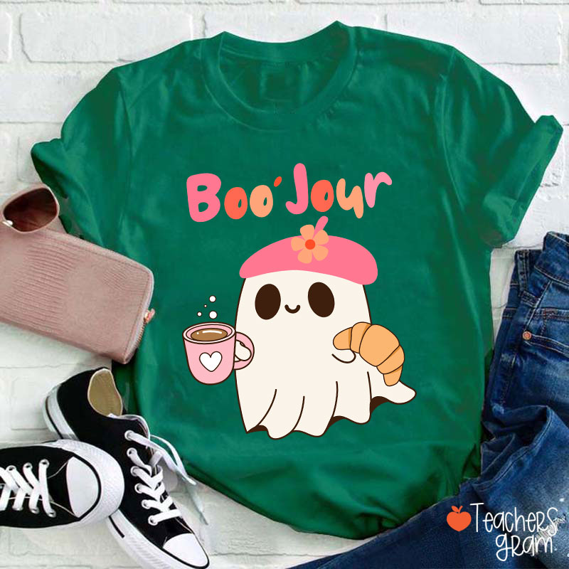 Boo Jour Cute Ghost French Teacher T-Shirt