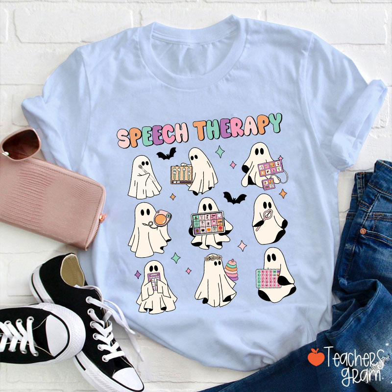 Speech Therapy Cute Ghosts Teacher T-Shirt