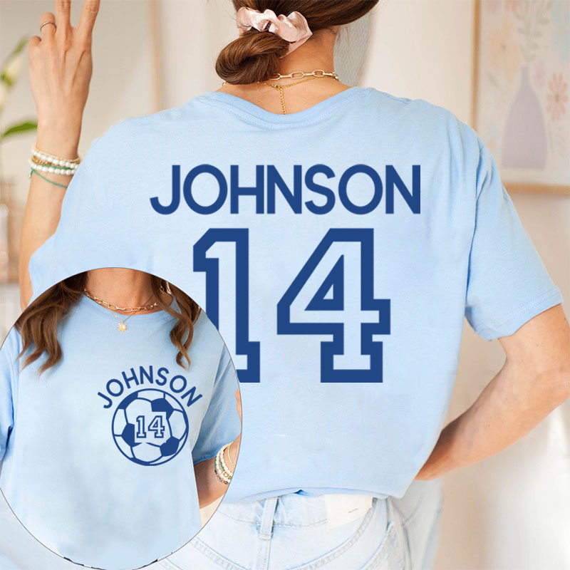 Personalized Soccer Game Day Teacher Two Sided T-Shirt