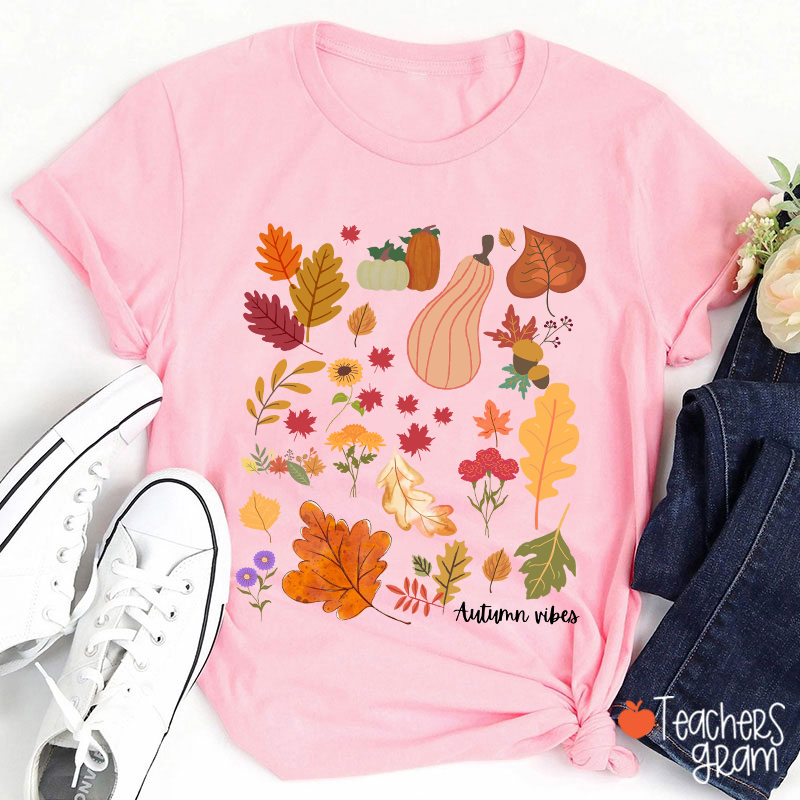 Autumn Vibes Teacher T-Shirt