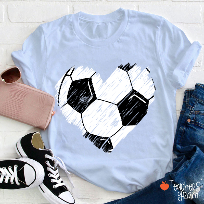 Soccer Heart Teacher T-Shirt