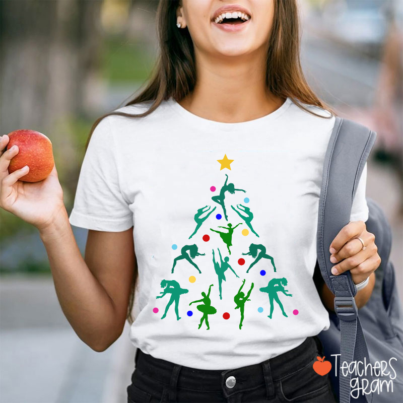 Dancer Christmas Tree Teacher T-Shirt