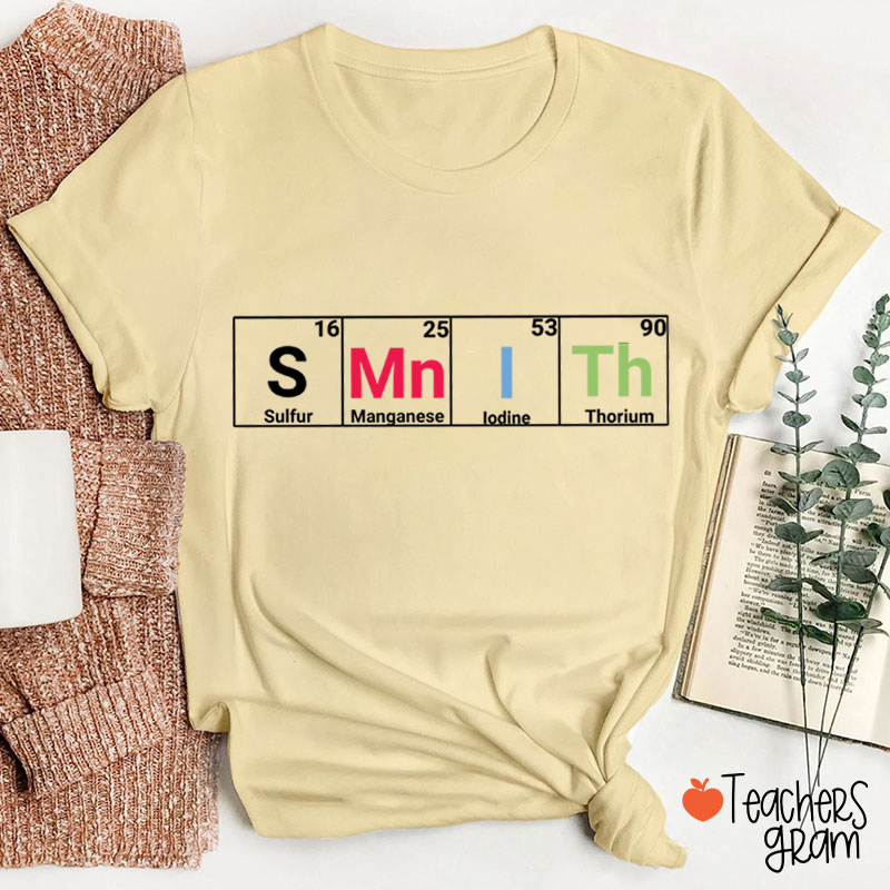 Personalized Element Symbols Teacher T-Shirt
