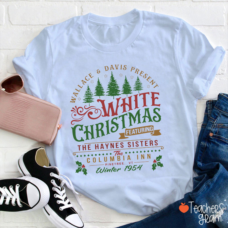 White Christmas Teacher T-Shirt
