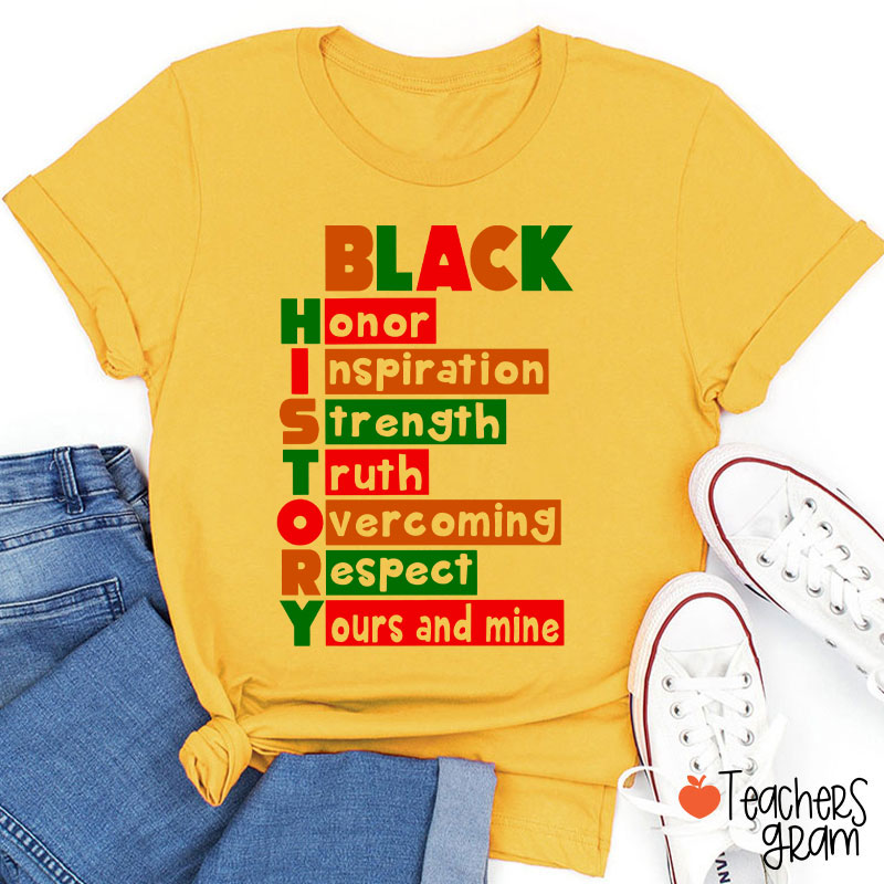 Black History Words Teacher T-Shirt