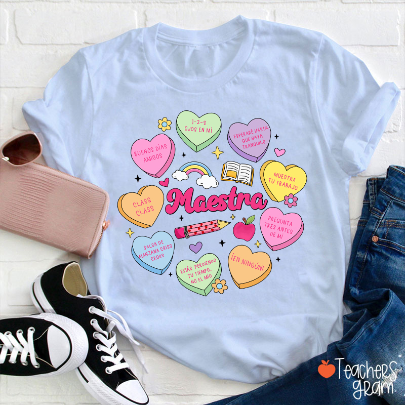 Maestra Love Encourage Spanish Teacher T-Shirt