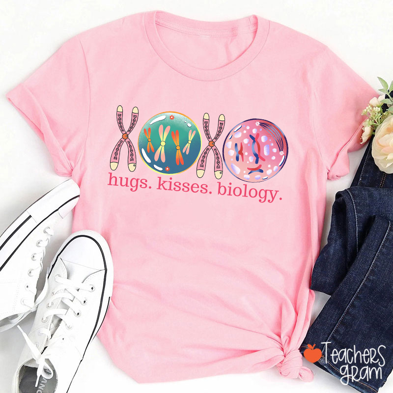 XOXO Hugs Kisses Biology Science Teacher T-Shirt Sale-Teachersgram