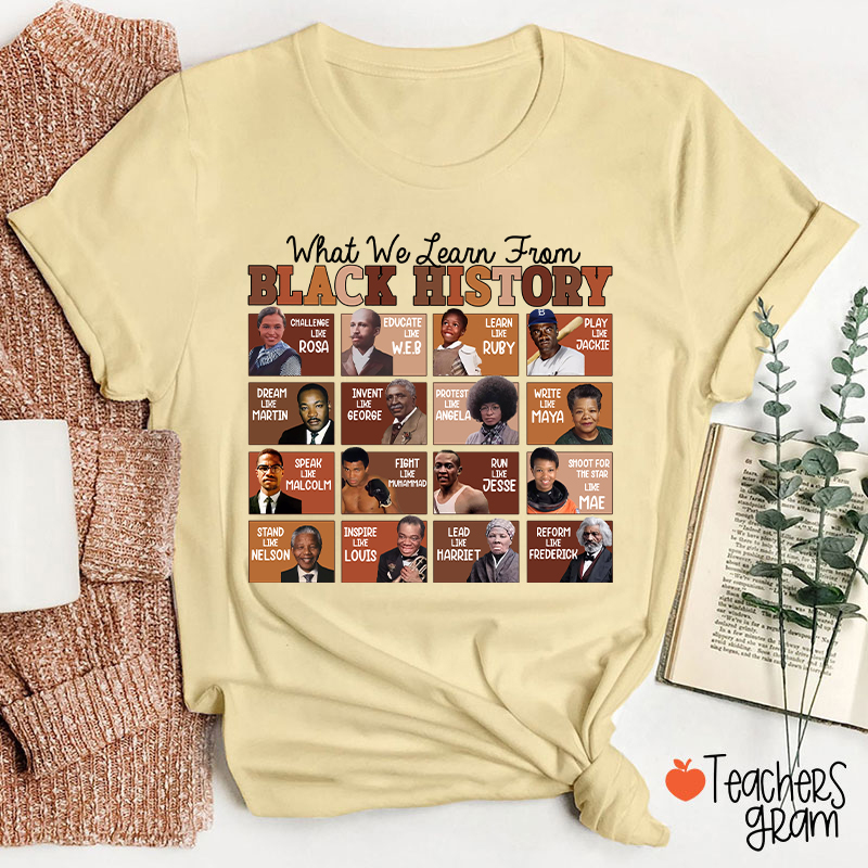What We Learn From Black History Teacher T-Shirt