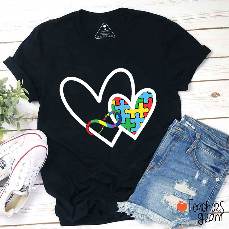 Autism Heart Teacher T-Shirt