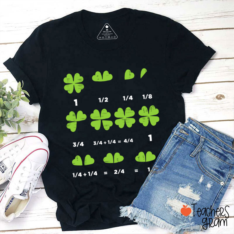 St Patricks Day Math Shamrock Teacher T-Shirt