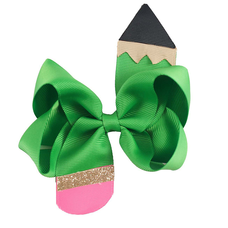 Pencil Bow Teacher Hair Clip