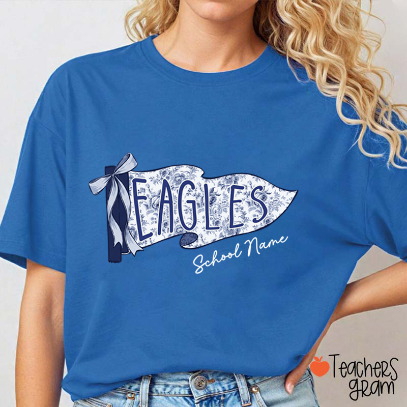 Personalized School Mascot Toile De Jouy Teacher T-Shirt
