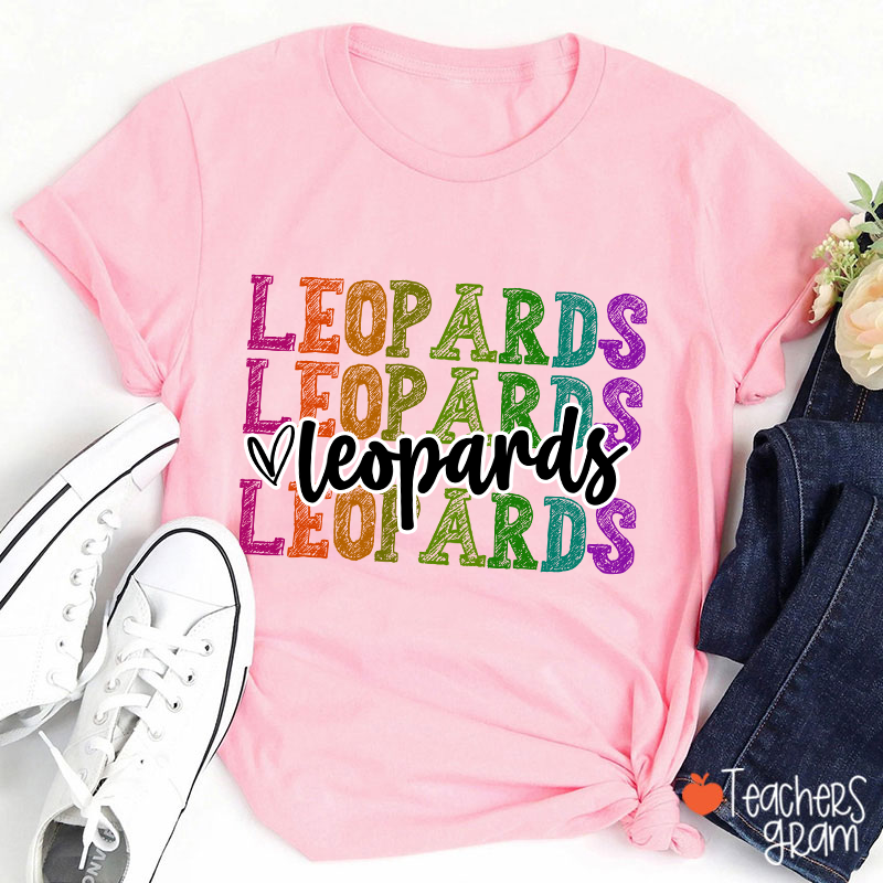 Personalized Mascot Graffiti Font School Spirit Teacher T-Shirt