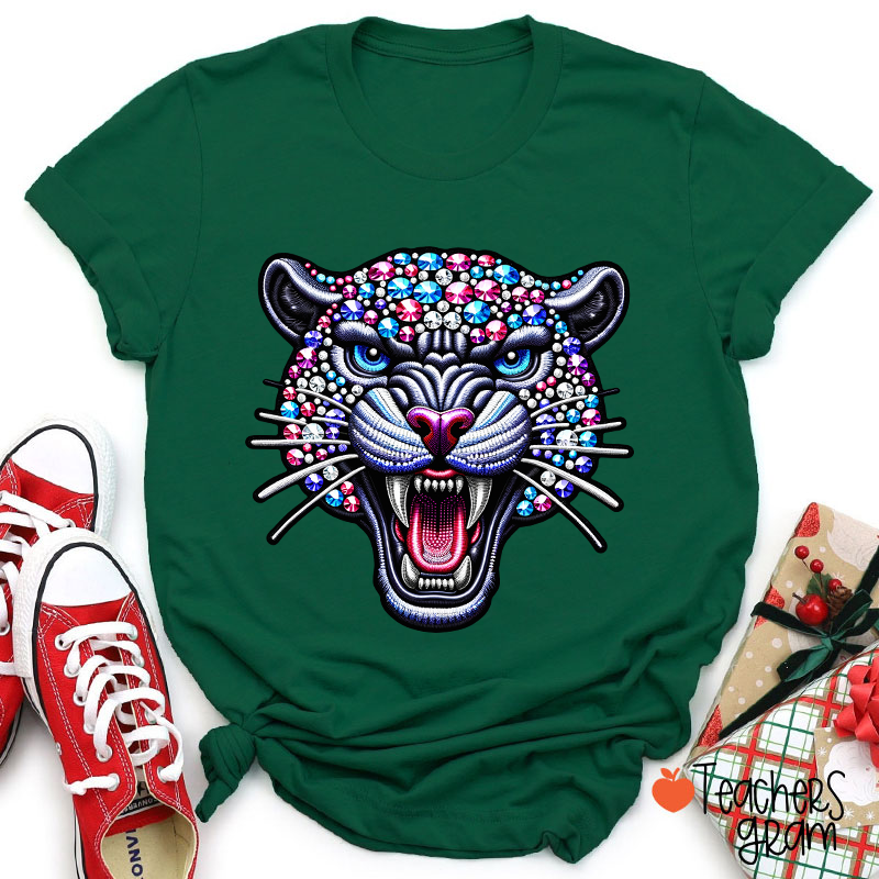 Personalized Mascot Sparkly Diamond School Spirit Teacher T-Shirt