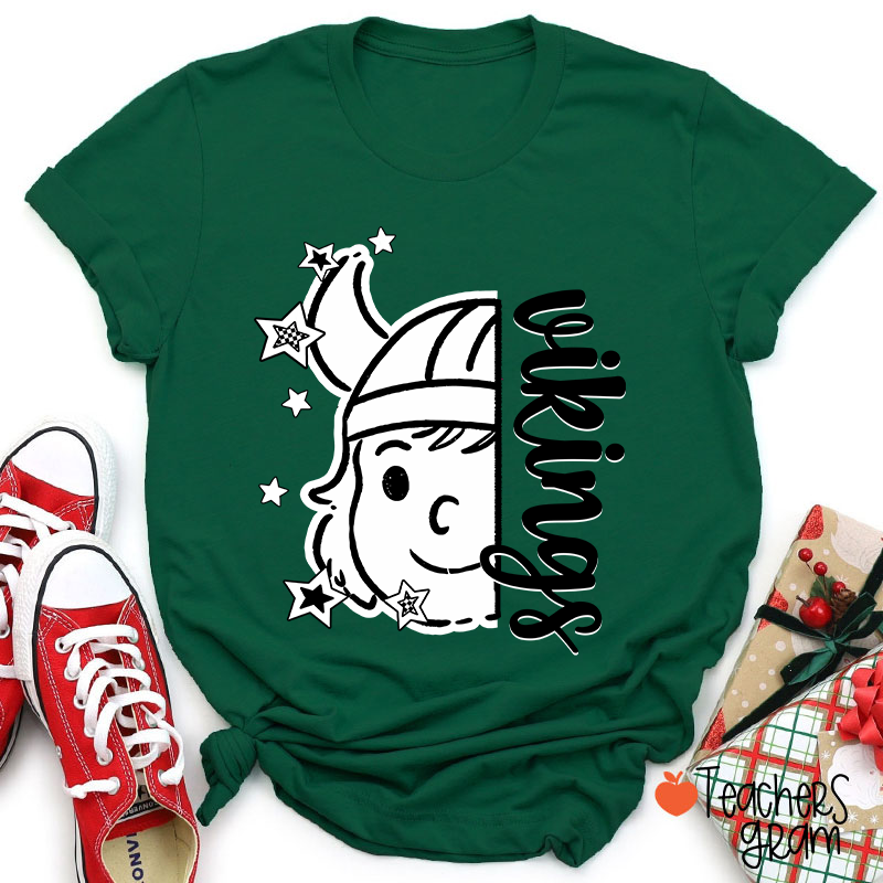 Personalized  Mascot Stick Figure Drawing Teacher T-Shirt