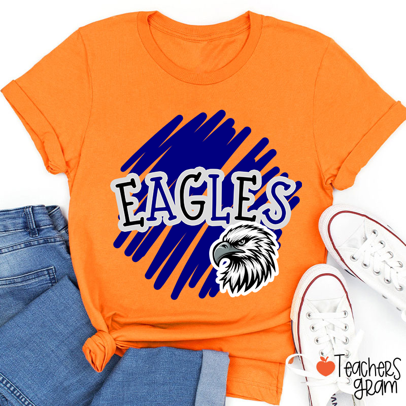 Personalized Mascot Graffiti School Spirit Teacher T-Shirt