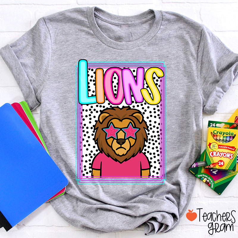 Personalized Mascot Polka Dot Preppy School Spirit Teacher T-Shirt