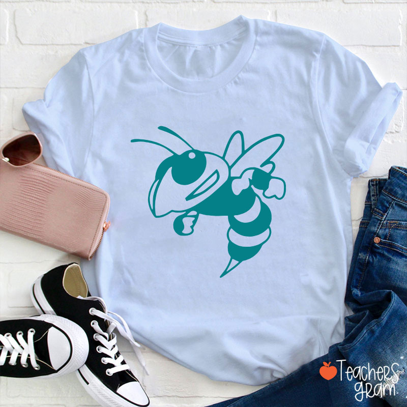 Personalized Mascot Silhouette School Spirit Teacher T-Shirt