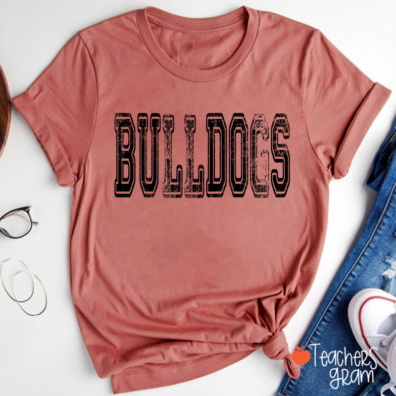 Personalized Mascot Washed And Distressed School Spirit Teacher T-Shirt