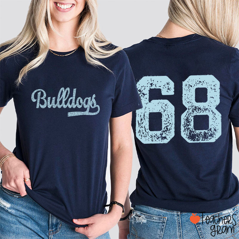 Personalized Mascot Comfort Colors Distressed Teacher Two Sided T-Shirt