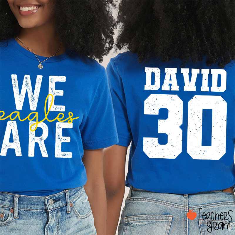 Personalized Mascot We Are Game Day Teacher Two Sided T-Shirt