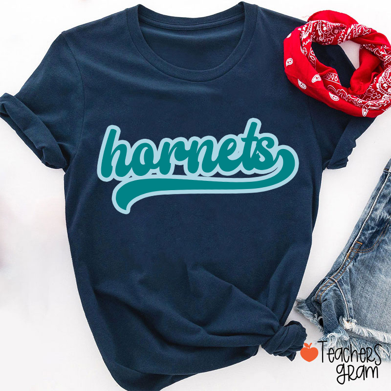 Personalized Mascot School Spirit Contrasting Colors Teacher T-Shirt