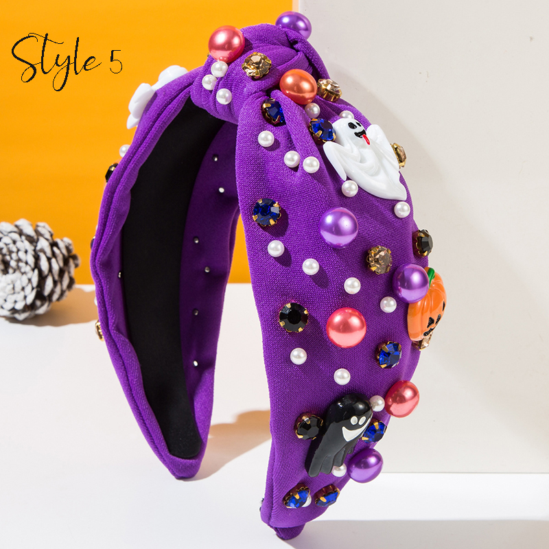 Pearl Ghost Pumpkin Halloween Headband
