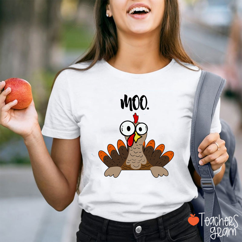 Rooster Crows Thanksgiving Teacher T-Shirt
