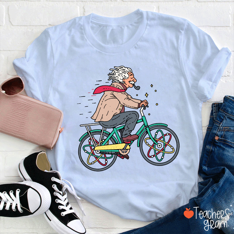 Einstein Bicycle Atomic Physics Teacher T-Shirt