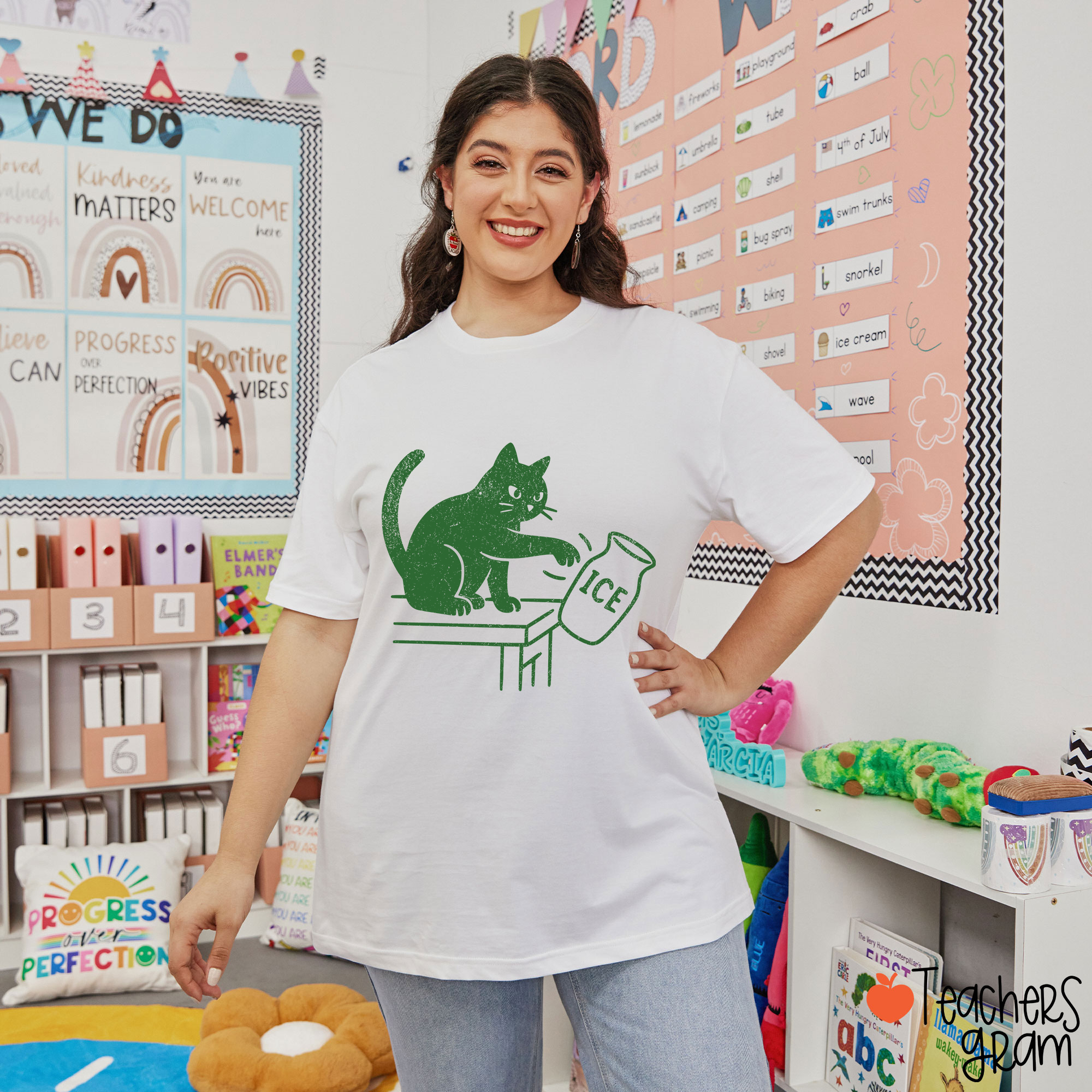 Abolish ICE Funny Cat Political Teacher T-Shirt