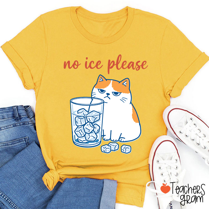 No ICE Please Cute Cat Teacher T-Shirt